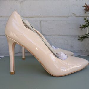 PiePieBuy Women's Pointed Toe High Heels Slip on D'Orsay white size 8.5